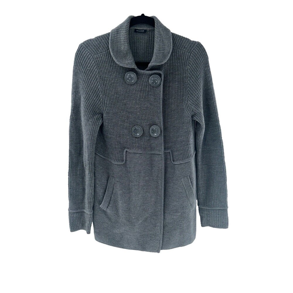 Women's Magaschoni Gray Merino Wool Cardigan Sweater Size M L?